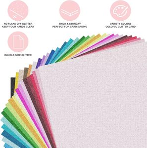Cartoncino Premium Colorato per Progetti Artigianali e Fai-da-Te, Carta Glitterata 8,5x11 <span class=keywords><strong>Pollici</strong></span>, Adatta per Creazione di Biglietti. - Product Image 3