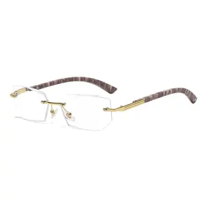 8318 Новое поступление, персонализированные очки для чтения без оправы, модные очки для чтения с обрезкой кромкой, антиголубые световые пресбиопические очки для пожилых людей