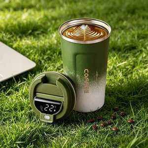 Thermos de voyage en acier inoxydable 380/510 ml à double paroi isolé sous vide, tasse à café anti-fuite sans BPA, écologique, boîte cadeau 12-24 - Product Image 2