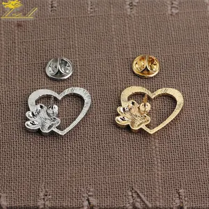 Heart Shape Lapel Pins Flower Pins Hard Soft Enamel Badges Custom Metal Pin For Decoration