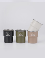 Chope à bière extérieure en acier inoxydable 304, tasse de camping un ensemble de 4 tasses à café pour boissons froides, réutilisables