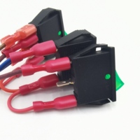 Interrupteurs à bascule LED verts personnalisés de haute qualité avec faisceau de câbles et bornes tubulaires