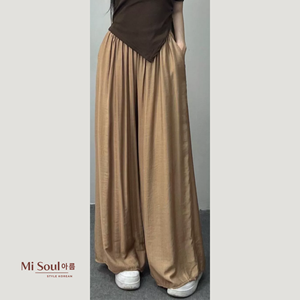 2025 Summer New Arrivals Women's Velvet Yarn Dyed <b>Lace</b> Beading Low Waist Wide Leg Loose Trousers <b>Elastic</b> Waistband Eco-Friendly - Product Image 4
