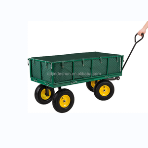 Chariot en acier robuste JDS, chariot utilitaire de jardin avec côtés amovibles et roues pour jardin et cour - Product Image 5