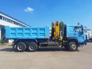 Camion à benne basculante résistant de la roue 25ton 30ton de Sinotruk Howo 10 des bons prix avec la grue se pliante de boom de 16ton - Product Image 3