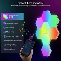 Lampe murale LED intelligente RGB à effet d'ambiance, design Quantum Splicing, abat-jour en cristal minimaliste, à intensité variable, contrôlée par application, pour maison connectée, haute performance