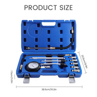 Testeur de compression et manomètre de cylindre de moteur Podofo avec étui rigide pour la réparation de voitures et de motos, kit d'outils pour véhicules