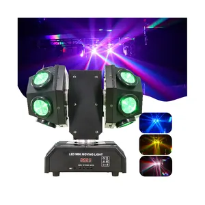 Luz Led de doble brazo para Dj, luz de haz láser con cabezal móvil, rotación Led, 10W, 12 Uds.