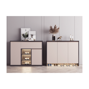 Kustom paling populer rak penyimpanan sepatu pintu geser furnitur kamar kabinet sepatu penyimpanan kayu solid untuk kabinet pintu masuk - Product Image 6