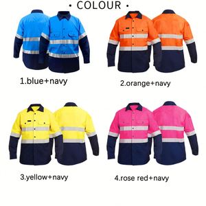 เสื้อเชิ้ตแขนยาวสำหรับงานก่อสร้างแบบสะท้อนแสงเพื่อความปลอดภัยพร้อมโลโก้สั่งทำพิเศษ ชุดยูนิฟอร์มทำงานสำหรับผู้ชาย พร้อมบริการพิมพ์ลาย - Product Image 2