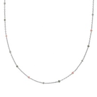 Milskye-Cadena de eslabones de esmalte iridiscente, collar con cuentas de Plata de Ley 925