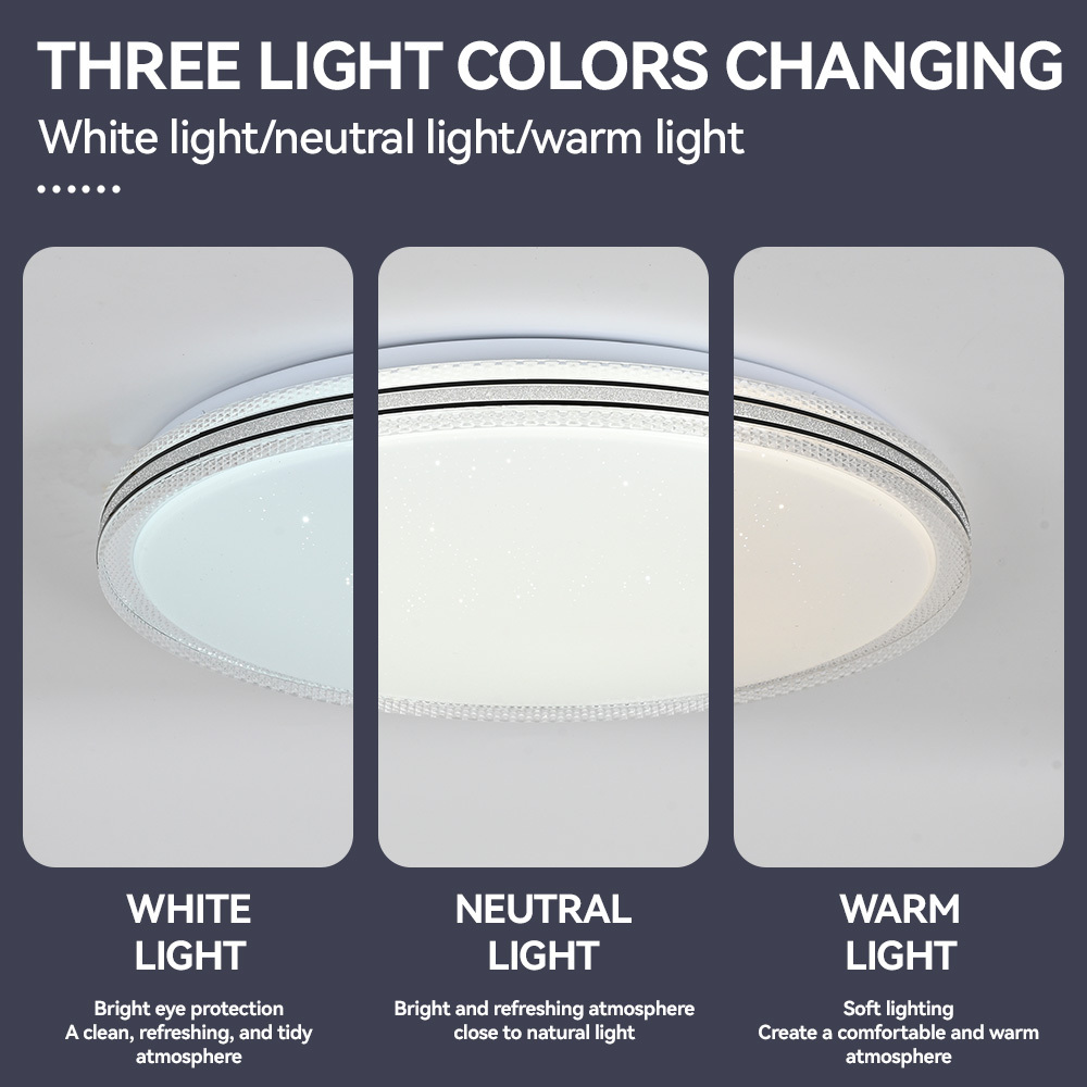 NEW Indoor Livingroom LED Ceiling Light Round AC220V 50cm LED Panel Lamp 3 Colors Indoor Downlight Bedroom Ceiling Lights120W · image 3