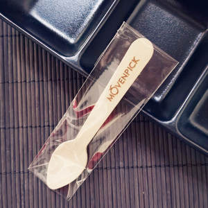 Высококачественная пищевая Экологически чистая разлагаемая одноразовая деревянная маленькая деревянная ложка Hiqh - Product Image 3