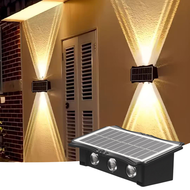 Waterproof IP65 Dusk to Dawn Light Sensor Courtyard Step Backyard Lamp Modern Decorative Solar Garden Wall Light