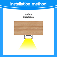 Profil en aluminium LED premium avec canal pour bande LED, pour l'éclairage des armoires de cuisine, dimmable 12V 3000K blanc chaud
