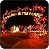 Arc de visite de Noël grand motif 3d lumières LED arc pour spectacle d'éclairage dans le parc, le jardin ou la place