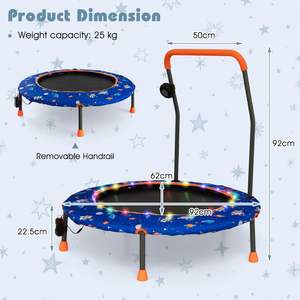 Toddler Music <b>Rebounder</b> Foam Handle Padded Cover Music Trampoline Colorful LED Lights Indoor Exercise Trampoline for Kids - Product Image 3