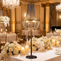 Lampes en cristal de luxe de haute qualité DWJ OEM rechargeables pour les événements de mariage, centre de table avec télécommande