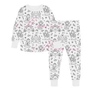 Pijamas de grafiti <span class=keywords><strong>para</strong></span> niños de estilo coreano, conjunto de niña colorable pintado a mano DIY <span class=keywords><strong>para</strong></span> <span class=keywords><strong>ropa</strong></span> de casa, conjuntos de pijama <span class=keywords><strong>para</strong></span> niños <span class=keywords><strong>para</strong></span> colorear <span class=keywords><strong>para</strong></span> 3-8Y - Product Image 6