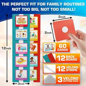 Tarjetas de Horario Visual Coloridas para Niños, Planificador Escolar, Tabla de Rutina Diaria, Uso en el Hogar para el Aprendizaje de Niños con Autismo, Papel de Alta Calidad - Product Image 3