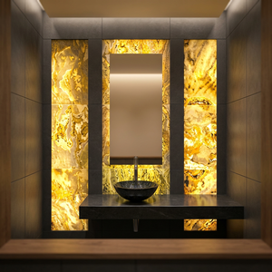 Panneau mural en pierre naturelle de style industriel moderne, design 3D, décoration intérieure contemporaine, motif veine dorée, ignifuge, imperméable, pour la maison - Product Image 6