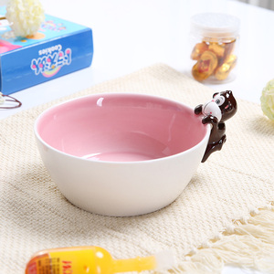 Ciotole in Ceramica 3D a Forma di Cartone Animato, Stoviglie in Porcellana Rosa e Bianca, Ecologiche, per Bambini, Superficie Liscia - Product Image 6
