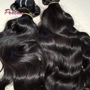 Capelli Umani Indiani Vergini 100% Naturali, Colore Nero, Allineati alla Cuticola, per Tessitura - Product Image 1