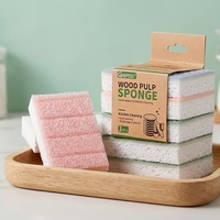 Spons Pembersih Selulosa Bambu Pabrik Sumber Ramah Lingkungan untuk Dapur, Super Penyerap Minyak & Air
