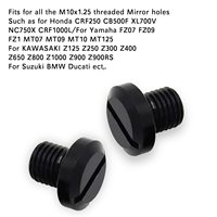 2 buah motor M10x1.25 lubang cermin colokan sekrup Universal cocok untuk Yamaha FZ-07 FZ-09 MT-07 MT-09FZ Honda CRF250 CB500F
