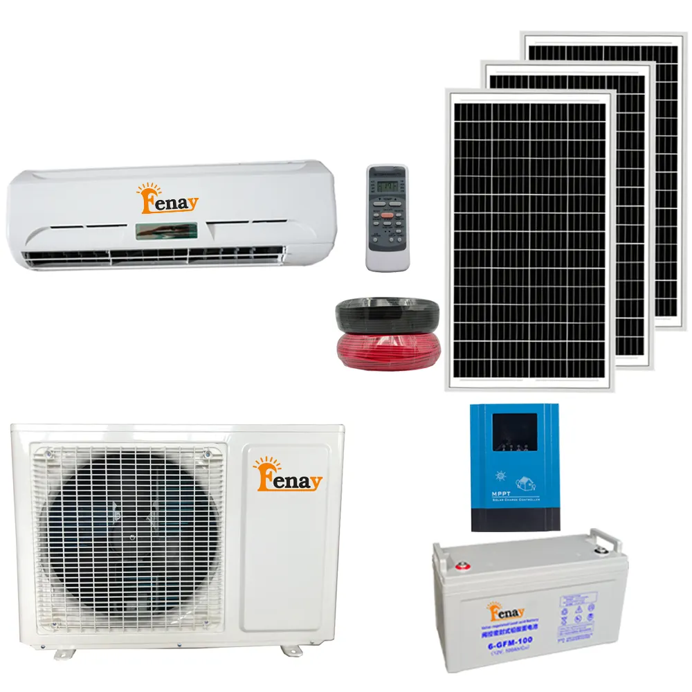 26GW 9000btu 100% DC48V Solar Energy Powered Air Conditioner Off-grid Solar Power System For Household Family Use