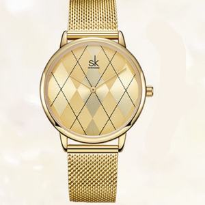 Reloj de Pulsera de Cuarzo con Diamantes de Lujo para Mujer SHENGKE 0121, Juego de 3 Piezas, Elegante Collar y Pendientes Femeninos, Estilo Ejecutivo, Aleación de 38 mm, Perfecto - Product Image 6