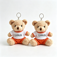Mascotte en peluche personnalisée, porte-clés en peluche personnalisé, ours en peluche doux avec logo pour événements sportifs, souvenirs et promotion de clubs, fabrication OEM