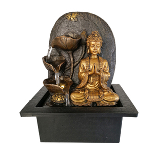 बुद्ध प्रतिमा टेबल टॉप वॉटर फाउंटेन धार्मिक बौद्ध धर्म की मूर्तियां घर की सजावट के लिए फेंग शुई ध्यान - Product Image 5