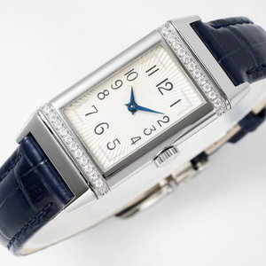 Reloj automático de alta calidad con diseño de lujo, esfera antihoraria, caja de acero inoxidable con diamantes incrustados, reversible, con doble zona horaria e impermeable. - Product Image 2