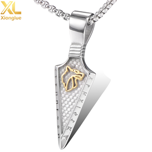 Collar de Joyería para Hombre, Nuevo, Chapado en Oro Negro, Colgante Ojo de Horus, Punta de Lanza Ankh, Flecha de Acero Inoxidable, Collar Masculino - Product Image 3