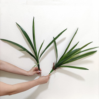 Daun Anggrek Cymbidium Plastik Berkualitas Tinggi, Tanaman Mini dalam Pot, Daun Phalaenopsis Sentuhan Asli, Dekorasi Natal