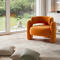 Fauteuil moderne en velours durable pour salon et chambre à coucher avec rembourrage en éponge, chaise de canapé pour hôtel, mobilier de maison