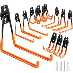 Orange Garage Heavy-Duty Iron Safety <strong>Tool</strong> <strong>Hook</strong> Set Wall Mount Hanger Bicycle Rack Ladders-Furniture Legs Heavy Industry Use - Product Image 2