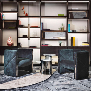 Chaise longue de mobilier design moderne haut de gamme de luxe <span class=keywords><strong>Fauteuil</strong></span> en velours <span class=keywords><strong>vert</strong></span> avec détails en métal Chaise <span class=keywords><strong>club</strong></span> contemporaine - Product Image 5
