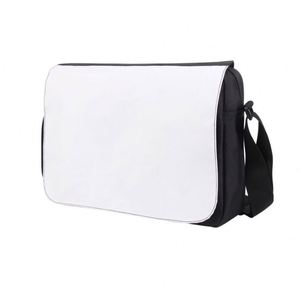 Sac messager en polyester Oxford respirant et écologique, vierge pour sublimation, avec pochette pour ordinateur portable et bandoulière, promotionnel, pour transfert thermique - Product Image 1