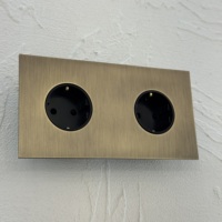 Nouvelle prise double standard britannique 16A, prise allemande, française, européenne, interrupteur à bouton-poussoir, ports USB-C, cadre en acier inoxydable, style rétro, gris