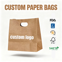 Hochwertige Einkaufstasche aus Bastel papier mit individuellem Logo für Geschenk verpackungen mit gestanztem Griff