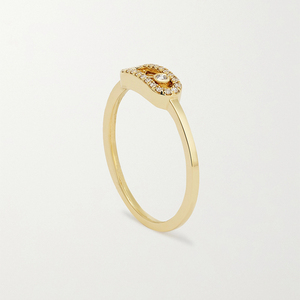 Bague en argent sterling 925 Gemnel, plaqué or, bague de mariage éternelle Move <span class=keywords><strong>Uno</strong></span> avec diamant pour femme - Product Image 3