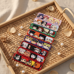 Hotsale 10 Styles <b>Anime</b> Embroidery <b>Keychain</b> Woven Label Keyring Salorr Moom Hanter Hawk Pendant Accessories Wholesale - Product Image 1
