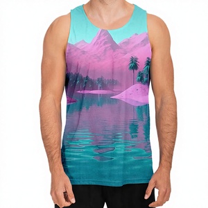 Chaleco Deportivo de Verano para Hombre, Tejido de Seda Helada, Transpirable, Personalizable con LOGO, Holgado, Sin Mangas, Tallas Grandes, Venta al por Mayor de Fábrica - Product Image 3