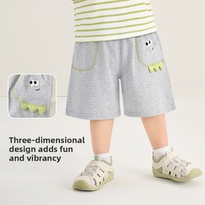 Shorts en coton pur à taille élastique pour enfants, style dessin animé, pour garçons et filles, tenues décontractées d'été pour bébés et enfants - Product Image 4