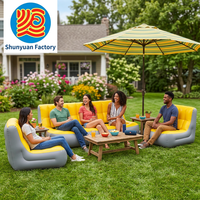 Canapé gonflable moderne pliable en PVC, pompe incluse, couleur et taille personnalisables, garantie 1 an, pour extérieur, camping, salon