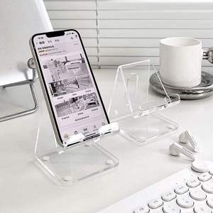 Suporte de telefone acrílico transparente, tablet criativo de mesa simples e estilo Ins, suporte espessado, portátil e multifuncional - Product Image 2