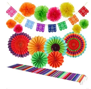 Mexican Themed Carnival Party Pull Flag Day Of The Dead Colorful Hollowed Out Bunting Garland Party Decoration Supplies