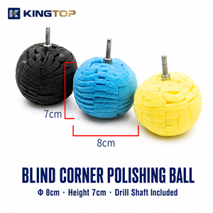 KINGTOP PB-26 Boule de polissage en mousse pour coins morts 80mm avec tige de fixation métallique pour la retouche de peinture automobile et le lustrage de carrosserie - Product Image 2
